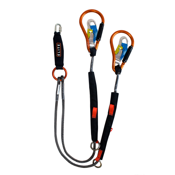 Elite twin lanyard - oval, 1.70m, steplock, pear, clipback