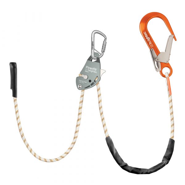 PIRANHA adjustable lanyard - 2m, scaff hook, tri-act