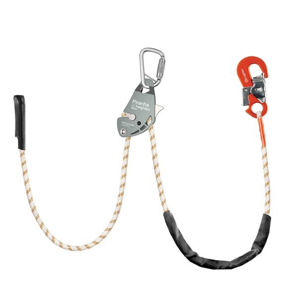 PIRANHA adjustable lanyard with tri-act & safety hook connectors